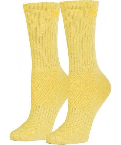 Basix Solid Heather Color Crew Socks for Men & Women, Assorted Yellow Heather $9.17 Socks