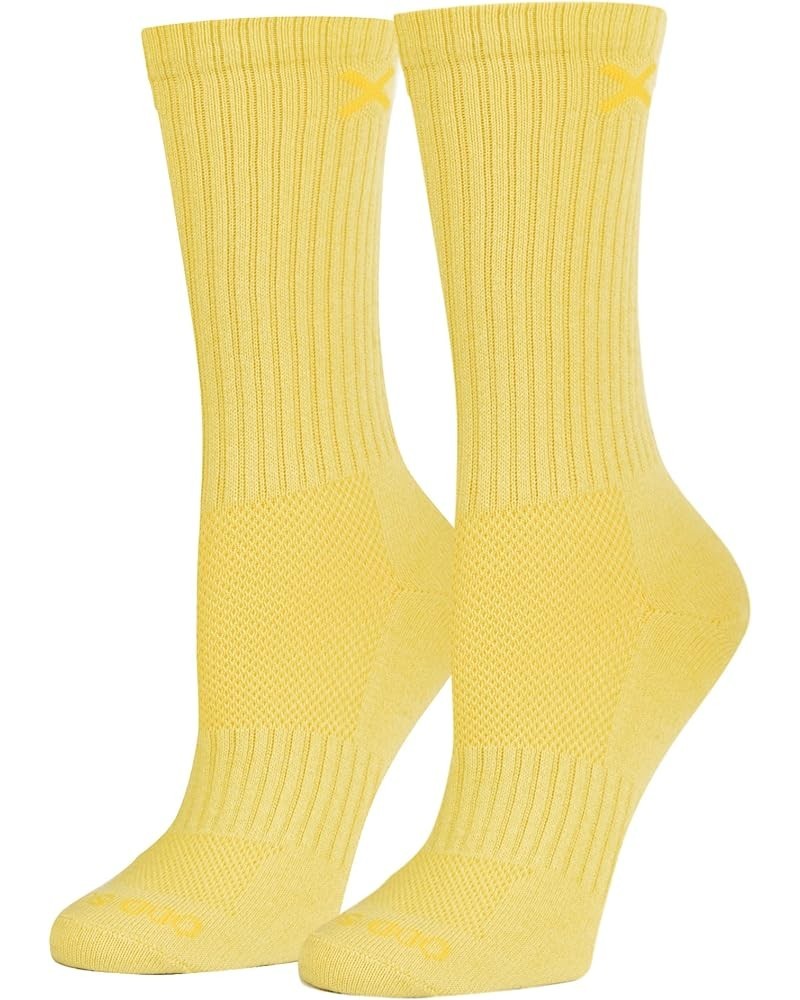 Basix Solid Heather Color Crew Socks for Men & Women, Assorted Yellow Heather $9.17 Socks