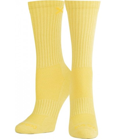 Basix Solid Heather Color Crew Socks for Men & Women, Assorted Yellow Heather $9.17 Socks