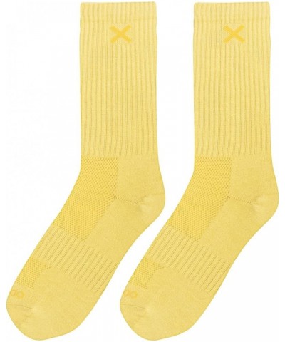 Basix Solid Heather Color Crew Socks for Men & Women, Assorted Yellow Heather $9.17 Socks