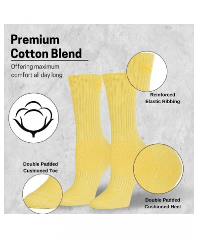 Basix Solid Heather Color Crew Socks for Men & Women, Assorted Yellow Heather $9.17 Socks