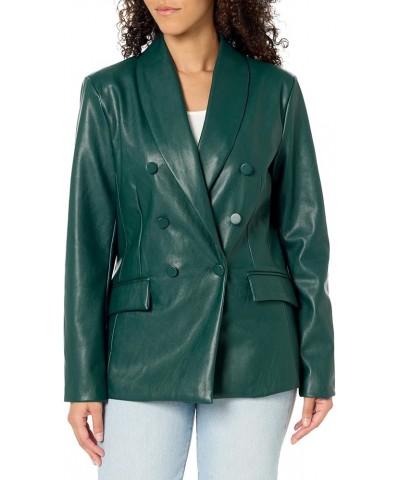 Womens Women's Double Breasted Vegan Leather BlazerBlazer Green Room $33.21 Blazers