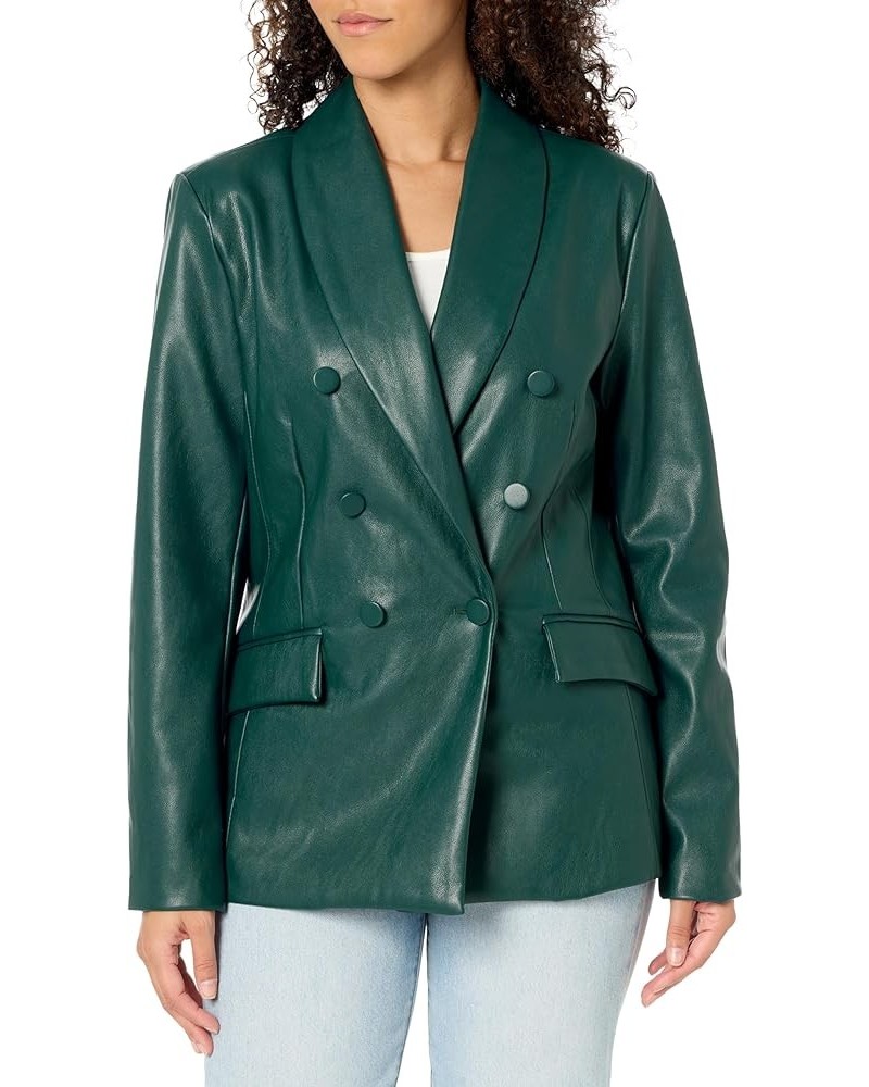 Womens Women's Double Breasted Vegan Leather BlazerBlazer Green Room $33.21 Blazers