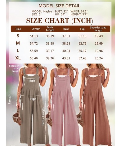 Womens Jumpsuits Overalls Wide Leg Casual Summer Outfits Rompers Jumpers Sleeveless Straps With Pockets 2024 Coffeegrey $15.3...