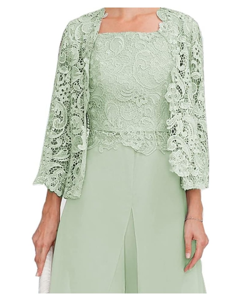 Women's Floral Lace Shrug Cardigan 3/4 Sleeve Crochet Bolero Jacket Wedding wraps NY016 Dusty Sage $18.00 Sweaters