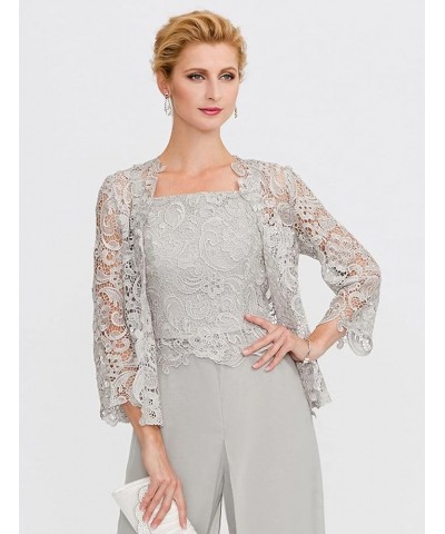 Women's Floral Lace Shrug Cardigan 3/4 Sleeve Crochet Bolero Jacket Wedding wraps NY016 Dusty Sage $18.00 Sweaters