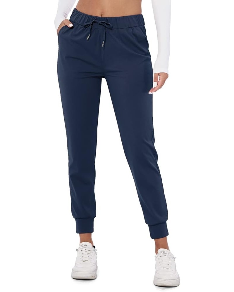 Womens Joggers Lightweight Running Pants with Pockets, Drawstring Jogging Pants Navy Blue-new Batch $18.75 Activewear