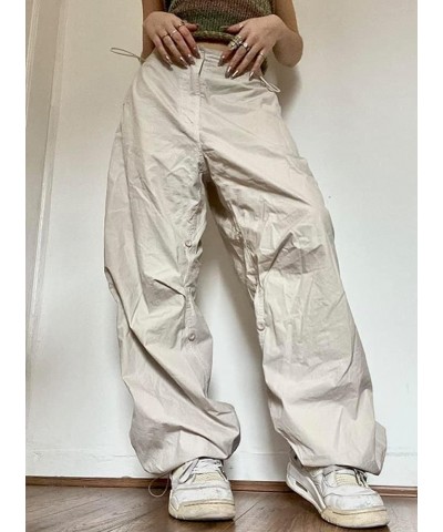 Women's Baggy Cargo Pants Wide Leg Harajuku Vintage Y2K Low Rise Trousers Streetwear Jogger Relaxed Cinch Pants A-beige $13.9...