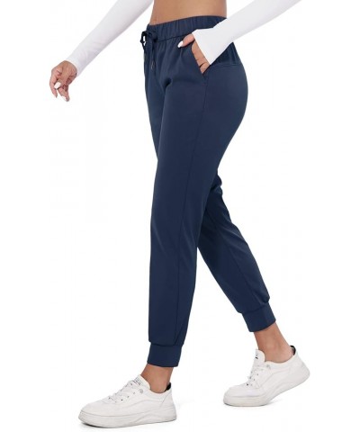 Womens Joggers Lightweight Running Pants with Pockets, Drawstring Jogging Pants Navy Blue-new Batch $18.75 Activewear