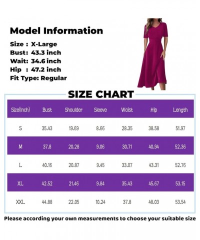 Women's Spring Dresses 2024 Short Sleeve V Neck High Waist Chiffon Dress Summer Swing Maxi Dresses 02-sky Blue $25.64 Others