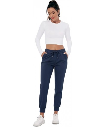 Womens Joggers Lightweight Running Pants with Pockets, Drawstring Jogging Pants Navy Blue-new Batch $18.75 Activewear