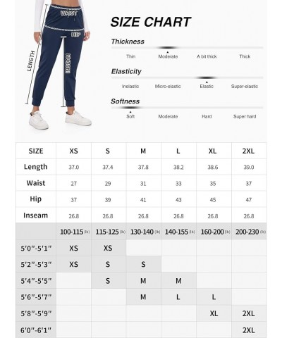 Womens Joggers Lightweight Running Pants with Pockets, Drawstring Jogging Pants Navy Blue-new Batch $18.75 Activewear