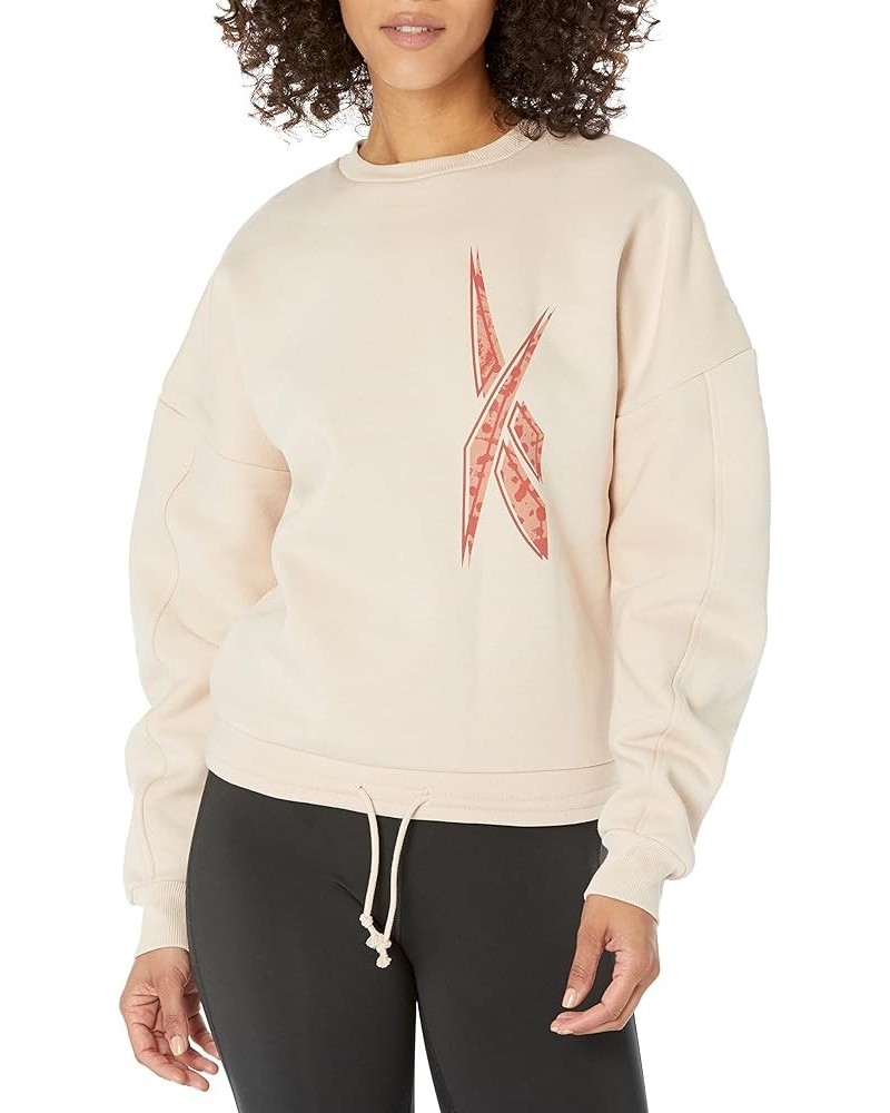 Women's Vector Logo Crewneck Sweatshirt Soft Ecru $24.23 Activewear