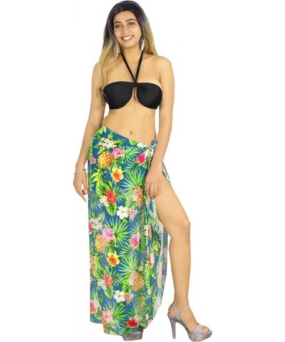 Women's Coverup Summer Cover-Up Sarong Swimwear Pareos Beach Beachwear Pareo for Women Printed Full Wrap Navy, Pineapple Flor...