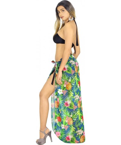 Women's Coverup Summer Cover-Up Sarong Swimwear Pareos Beach Beachwear Pareo for Women Printed Full Wrap Navy, Pineapple Flor...