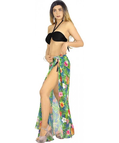 Women's Coverup Summer Cover-Up Sarong Swimwear Pareos Beach Beachwear Pareo for Women Printed Full Wrap Navy, Pineapple Flor...