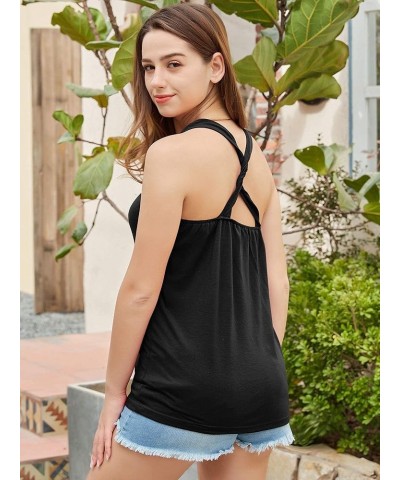 Women Graphic Tank Tops Sleeveless Racerback Faith Tank Tops Shirt Cami Tee Black $9.90 Tanks