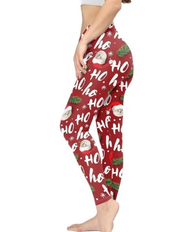 High Waisted Leggings for Women Workout Yoga Pants Soft Butt Lifting Leggings XS-3XL Christmas Cat Ho-red $12.60 Leggings