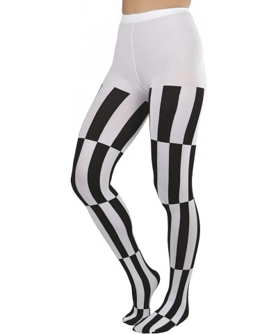 Women's Harlequin Designed Opaque Full Footed Pantyhose Abstract Jazzy Stripe $9.85 Socks