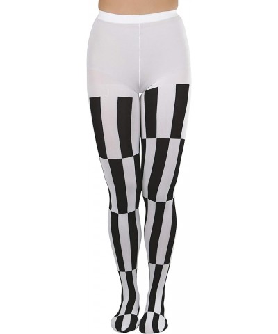 Women's Harlequin Designed Opaque Full Footed Pantyhose Abstract Jazzy Stripe $9.85 Socks