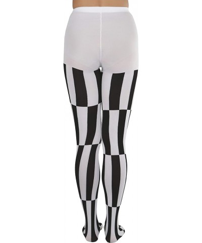 Women's Harlequin Designed Opaque Full Footed Pantyhose Abstract Jazzy Stripe $9.85 Socks