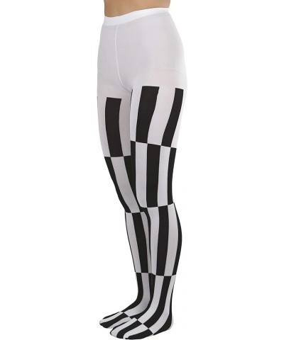 Women's Harlequin Designed Opaque Full Footed Pantyhose Abstract Jazzy Stripe $9.85 Socks