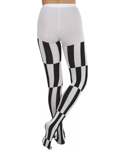 Women's Harlequin Designed Opaque Full Footed Pantyhose Abstract Jazzy Stripe $9.85 Socks