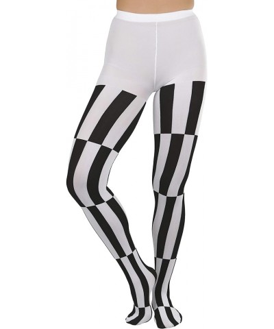 Women's Harlequin Designed Opaque Full Footed Pantyhose Abstract Jazzy Stripe $9.85 Socks