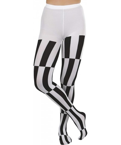 Women's Harlequin Designed Opaque Full Footed Pantyhose Abstract Jazzy Stripe $9.85 Socks