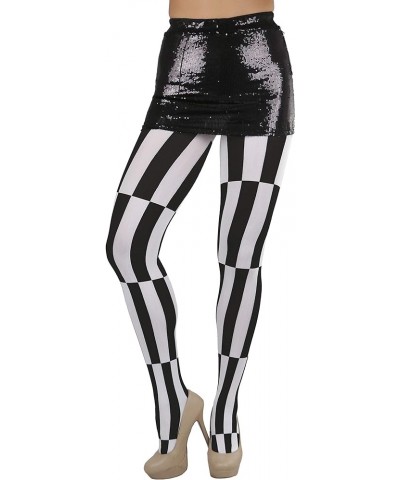 Women's Harlequin Designed Opaque Full Footed Pantyhose Abstract Jazzy Stripe $9.85 Socks