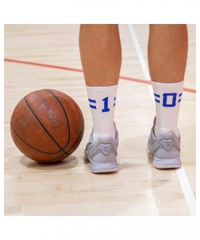 Classic Stripe Team Number Socks | Woven Mid-Calf | White & Royal 14 Or 41 $10.61 Activewear