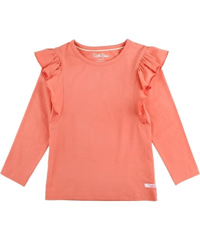 RuffleButts® Baby/Toddler Girls Ruffled Knit Top w/Bell Sleeve Poppy Passion $8.69 Tanks