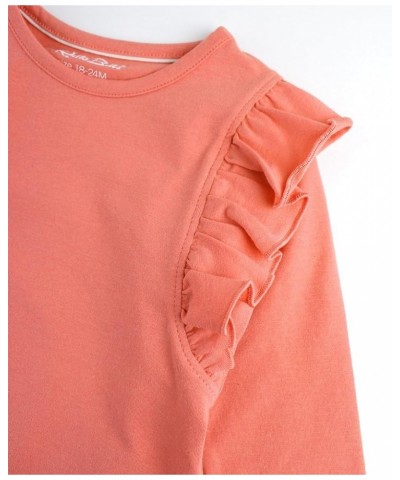 RuffleButts® Baby/Toddler Girls Ruffled Knit Top w/Bell Sleeve Poppy Passion $8.69 Tanks