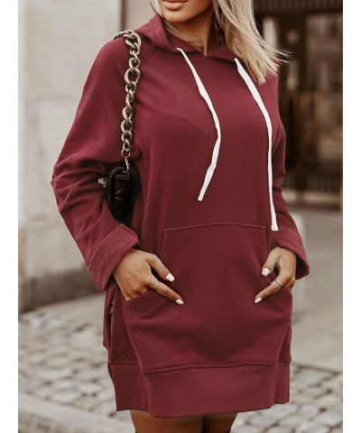 The Warmy Oversized Hoodie Dress, First Ones Oversized Hoodies, Women's Casual Pullover Long Sleeve Split Hem Black $17.63 Ho...