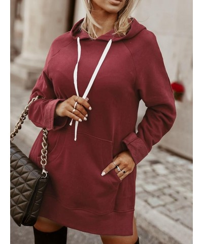 The Warmy Oversized Hoodie Dress, First Ones Oversized Hoodies, Women's Casual Pullover Long Sleeve Split Hem Black $17.63 Ho...