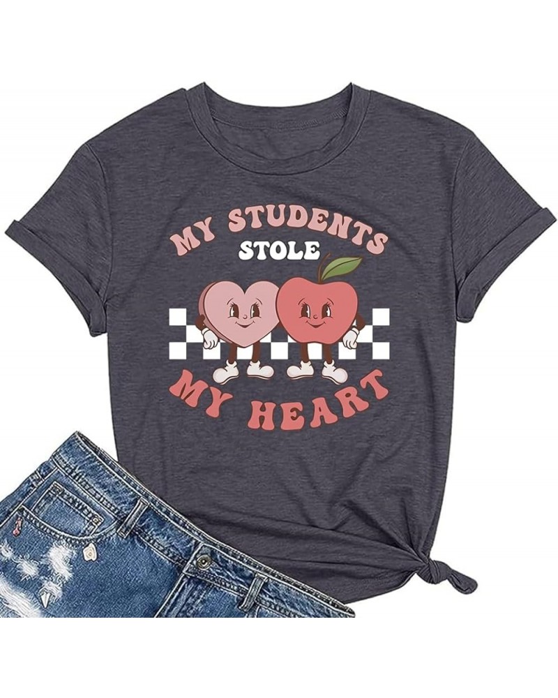 Teacher Valentine's Day Shirt Positive Affirmations Candy Hearts T-Shirts Teacher Valentines Gift Tees Apple $8.39 T-Shirts