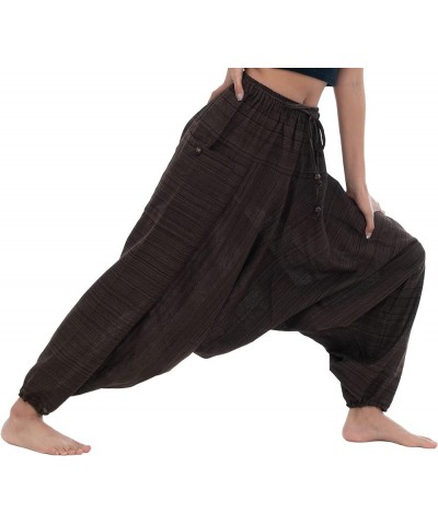 Harem Pants for Women Boho Clothing Cotton Brown $13.23 Pants