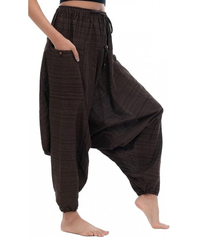 Harem Pants for Women Boho Clothing Cotton Brown $13.23 Pants