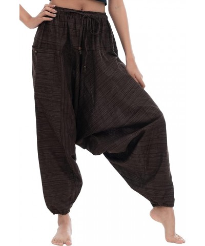 Harem Pants for Women Boho Clothing Cotton Brown $13.23 Pants