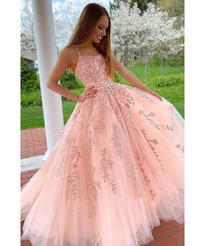 Prom Dresses Long Ball Gown for Women Spaghetti Straps Tulle A-Line Sexy Backless Formal Party Gowns with Pockets Red $49.39 ...