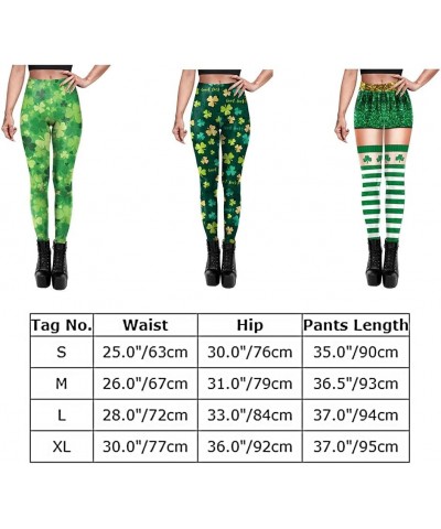 Womens Funny Printed Ugly Christmas Leggings Santa Claus Snowman Deer Holiday High Waist Slim Fit Xmas Tights Pants Green-str...