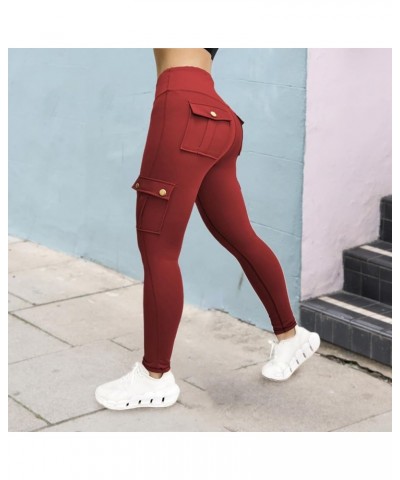 Butt Lifting Leggings for Women Plus Size Yoga Pants with Leggings High Waisted Workout Pants Elastic Gym Leggings A2-wine $1...