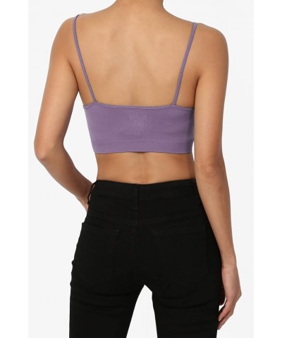 Women's Sleeveless Bustier Crop Top Cage Crisscross Cutout Bralette Bra Top Lilac Grey/Removable Pad $9.66 Tanks