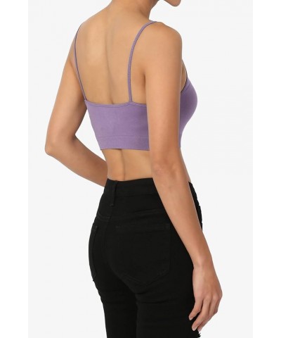 Women's Sleeveless Bustier Crop Top Cage Crisscross Cutout Bralette Bra Top Lilac Grey/Removable Pad $9.66 Tanks