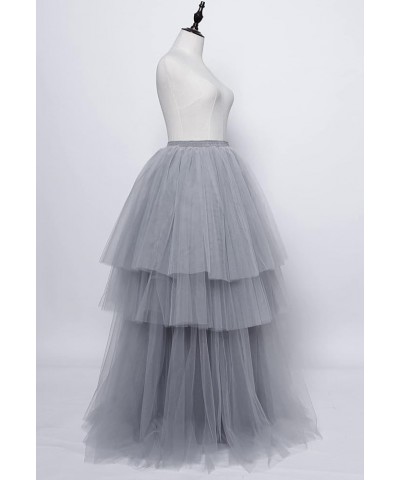 Women Wedding Maxi Long Tulle Skirt Puffy Tiered Layered Floor Length A Line Tutu Skirts for Wedding Prom Party Evening Purpl...