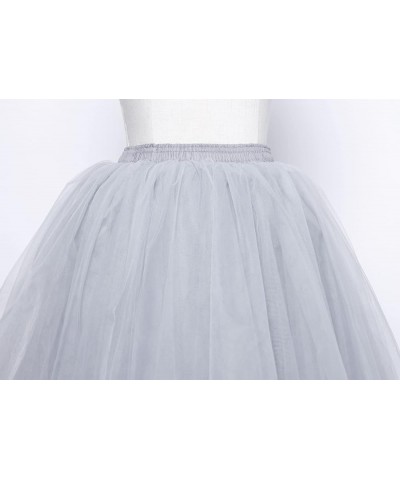 Women Wedding Maxi Long Tulle Skirt Puffy Tiered Layered Floor Length A Line Tutu Skirts for Wedding Prom Party Evening Purpl...