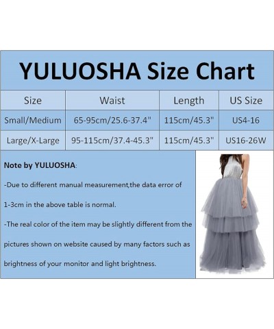 Women Wedding Maxi Long Tulle Skirt Puffy Tiered Layered Floor Length A Line Tutu Skirts for Wedding Prom Party Evening Purpl...