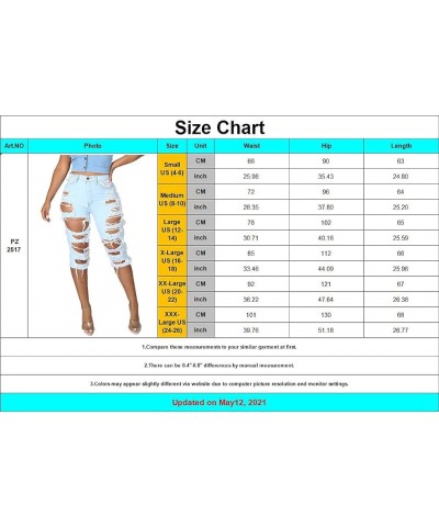 Shorts Jeans for Women High Waisted Washed Distressed Frayed Ripped Hole Stretchy Denim Jeans with Pockets Pz2517lightblue $1...