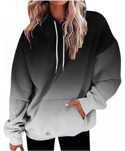 Women's Lightweight Pullover Hoodies Casual Long Sleeve Sweatshirts Tops with Pocket Black $16.25 Hoodies & Sweatshirts