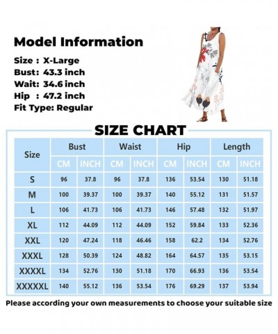 Plus Size Summer Maxi Dress with Pockets for Women 2023 Loose Casual Swing Cotton Sleeveless Print Sun Dress A80 - Pink $11.8...